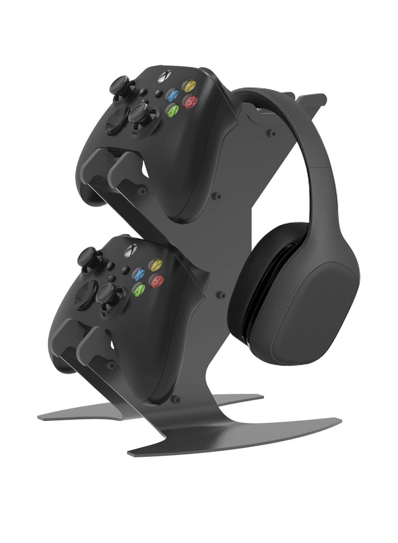 SYOSI Controller Holder, Game Controller Rack Headset Stand, Aluminum Metal Headset Mount Universal Organizer for Xbox Series X S / Xbox one / PS5 / PS4 / NS/PC/Headset for Video Game Accessories  - Image 1
