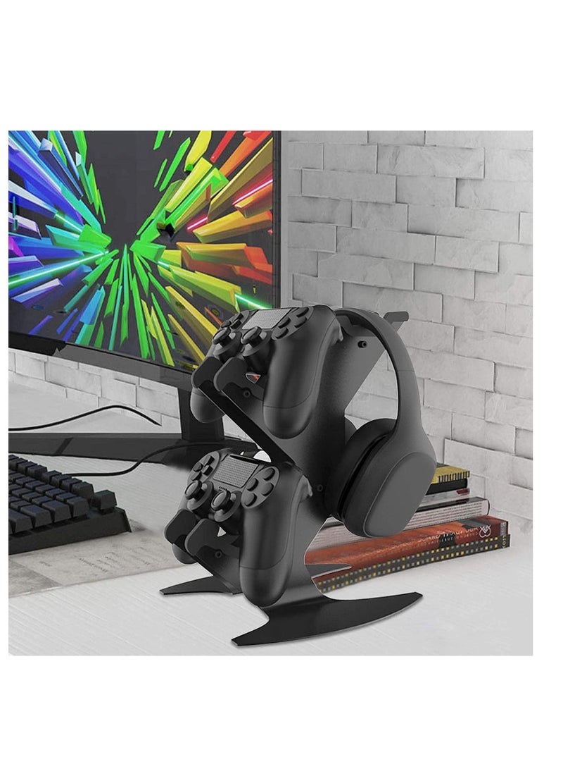 SYOSI Controller Holder, Game Controller Rack Headset Stand, Aluminum Metal Headset Mount Universal Organizer for Xbox Series X S / Xbox one / PS5 / PS4 / NS/PC/Headset for Video Game Accessories  - Image 2