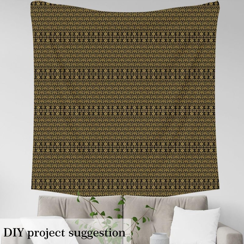 قماش تبطين بنمط عنكبوت ضخم، نمط داماسكي غريبي وسحري، من إنتاج The Yard، مقاس 181" × 63"، قماش مناسب للأطفال كهدايا، بتصميمات عتيقة وفيكتورية، بلون ذهبي داكن. - Image 4