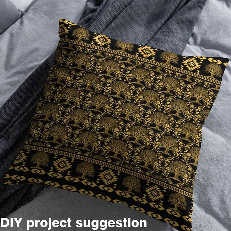 قماش تبطين بنمط عنكبوت ضخم، نمط داماسكي غريبي وسحري، من إنتاج The Yard، مقاس 181" × 63"، قماش مناسب للأطفال كهدايا، بتصميمات عتيقة وفيكتورية، بلون ذهبي داكن. - Image 3