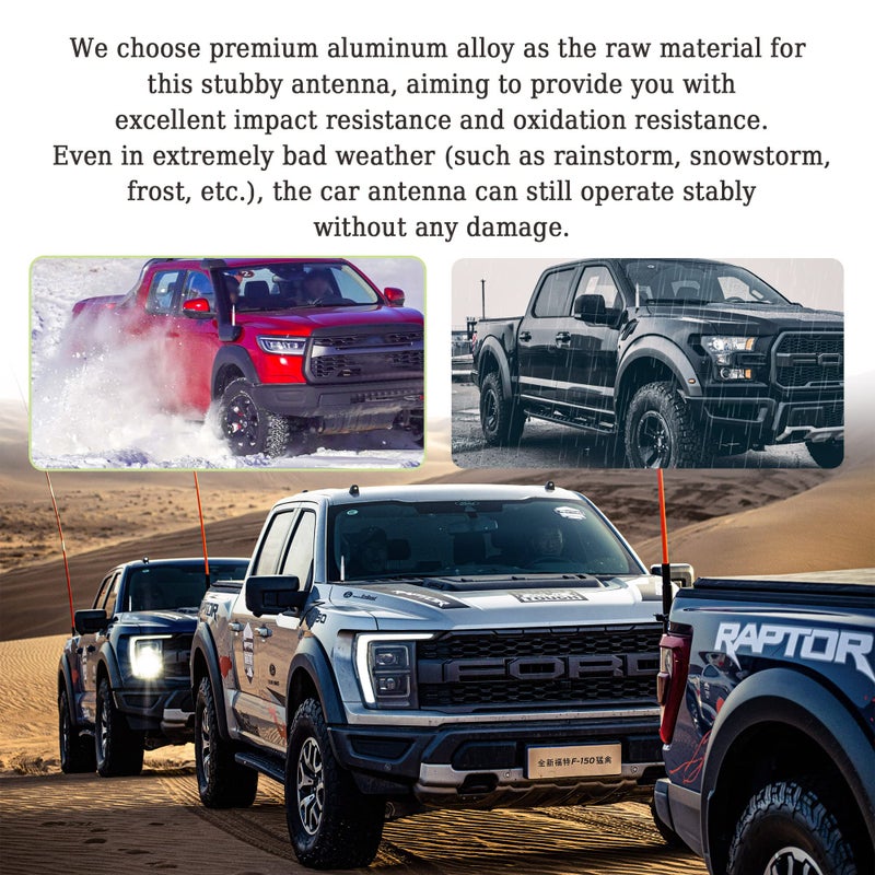 Turcee Car Bullet Antenna,Truck Exterior Decoration Accessories Car Vehicle Replacement Antenna Conpatible with Ford F150 RAM 1500 GMC Heavy Duty Pickup Trucks Accessories (New Upgrade Silver-U.S. Flag)â€¦ - Image 3