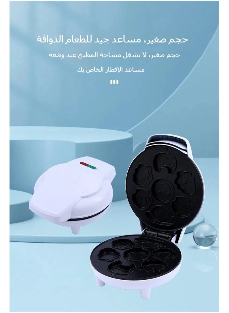 جهاز تحضير الفطور مع مقلاة إلكترونية مزدوجة التسخين تعمل بشكل كامل تلقائي منزلي متعدد الوظائف صانع وافل من الرسوم المتحركة جهاز كيك. - Image 5