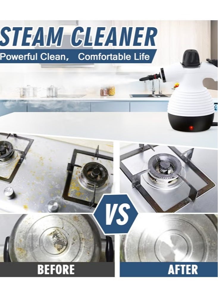 ايتي لايف منظف ​​بخاري، مكواة بخار مضغوطة بقوة 1050 واط للتنظيف، مكواة بخار متعددة الاستخدامات للمنزل، مكواة بخار يدوية، مكواة بخار للسيارات، مكواة بخار محمولة للمطابخ والحمامات والبلاط (أبيض) - Image 2