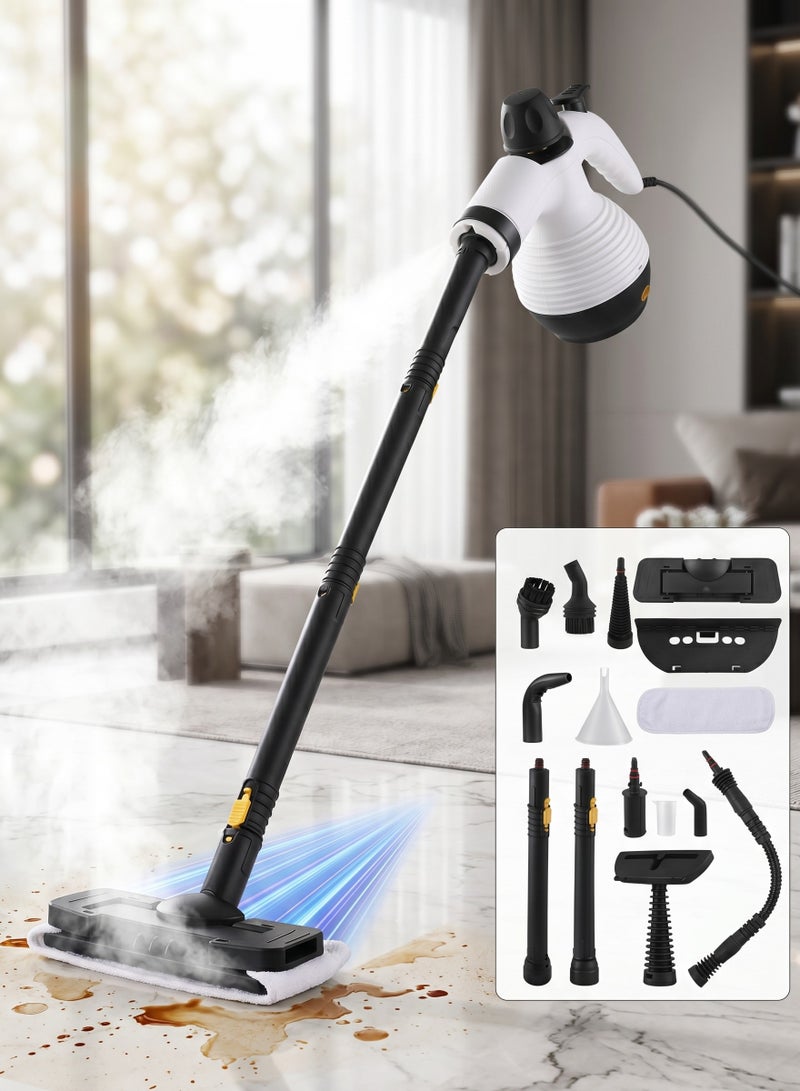 ET-LIFE Steam Cleaner, 1050W Pressurized Steamer for Cleaning, Multi-Purpose Steamer for Home, Handheld Steam Cleaner, Car Steamer, Portable Steam Cleaner for Kitchen, Bathroom, Tile (White) - Image 1