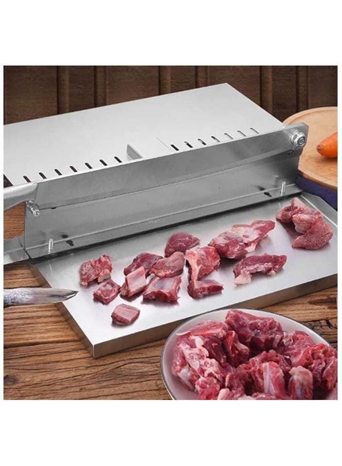 Manual Bone Meat Cutter,Stainless Steel Ribs Meat Chopper,Home Commercial Food Slicer Machine for Fish,Chicken,Beef,Frozen Meat,Vegetables.  - Image 2