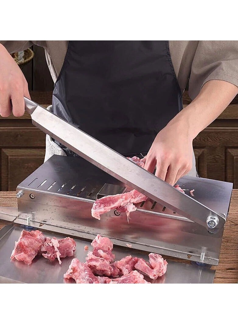 Manual Bone Meat Cutter,Stainless Steel Ribs Meat Chopper,Home Commercial Food Slicer Machine for Fish,Chicken,Beef,Frozen Meat,Vegetables.  - Image 1