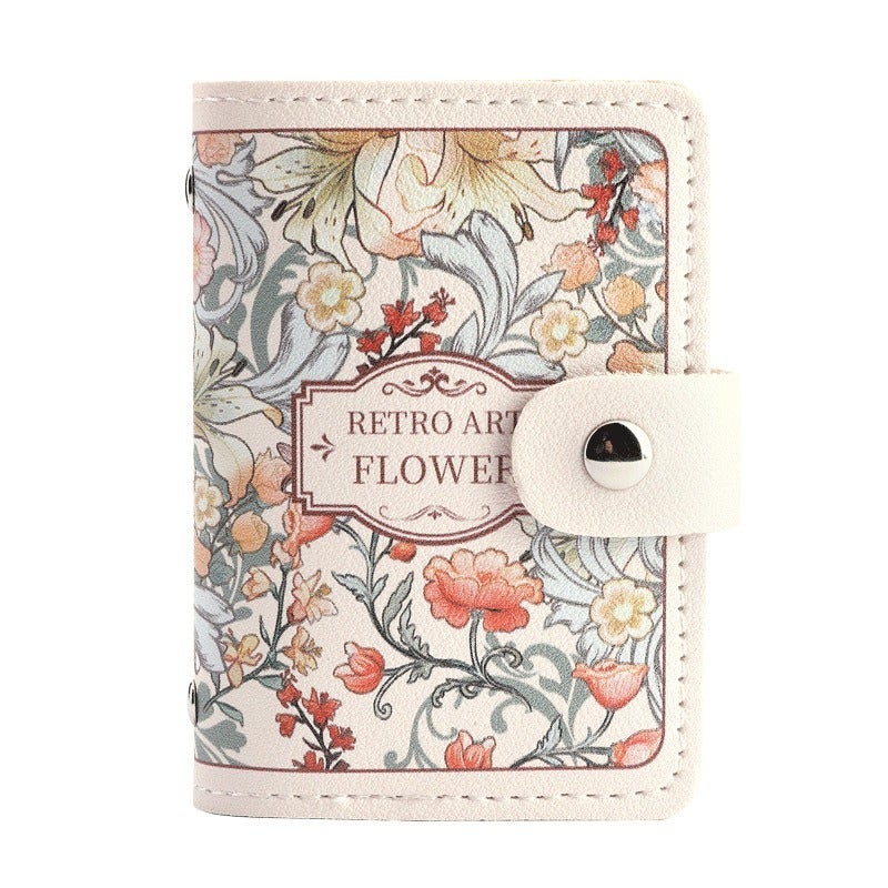 New Floral Oil Painting Card Holder, Vintage Multi-Slot, Large Capacity - Image 5