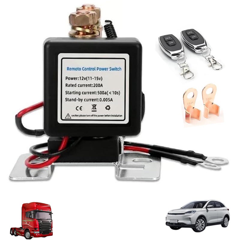 200A Remote Battery Disconnect Switch Wireless Relay 12V Car Starter Anti Theft - Image 2