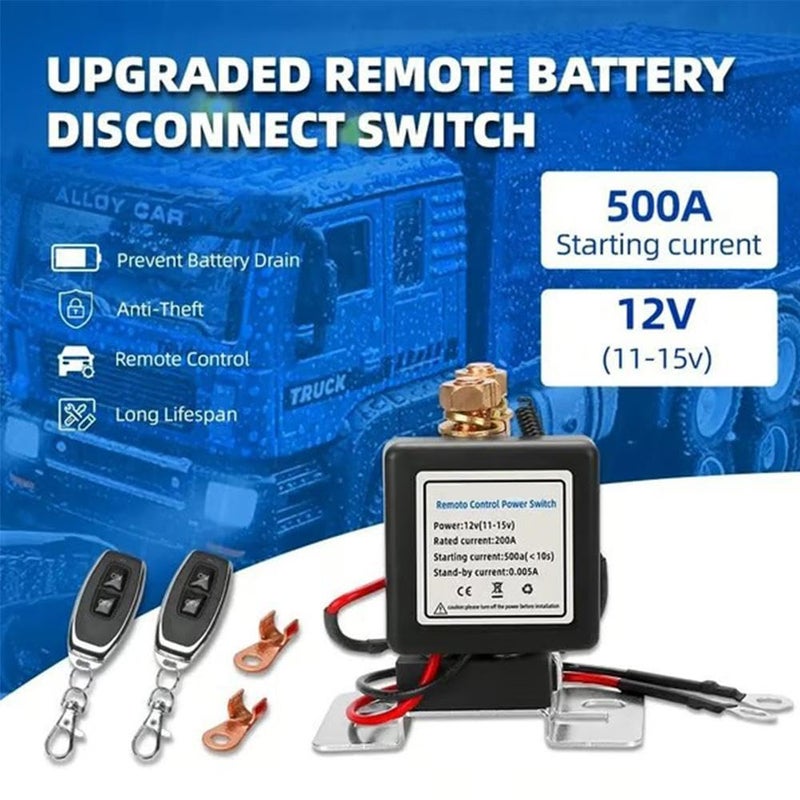 200A Remote Battery Disconnect Switch Wireless Relay 12V Car Starter Anti Theft - Image 3