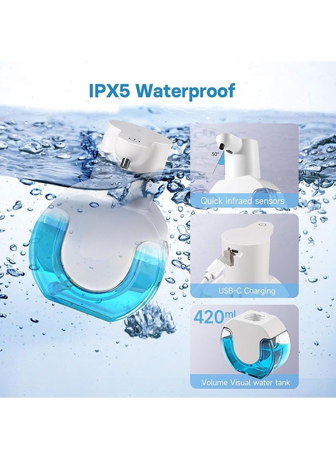 YelaJoy 420ML Automatic Liquid Soap Dispenser,14.2ozTouchless Automatic Soap Dispenser,Rechargeabled Wall Mounted Smart Soap Dispenser for Bathroom Kitchen(2 Pack) - Image 3