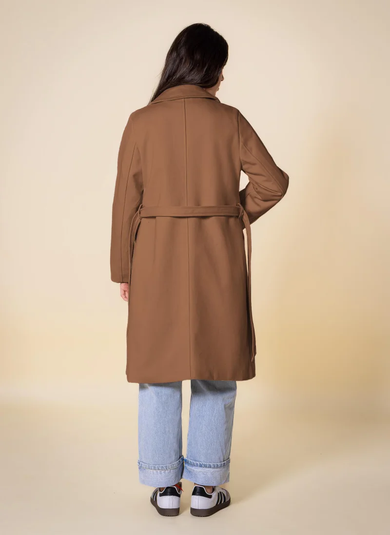SHAPES Brown SOFT COMFORT COAT for Women | Best Price UAE