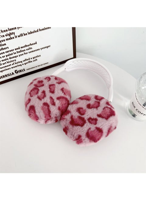 Stuffed Pure Color Suitable For Apple AirPods Max Protective Cover Headphone Protective Case AirPods Leopard Print-Color:Pink Leopard Print-Applicable Models:Airpods MAX