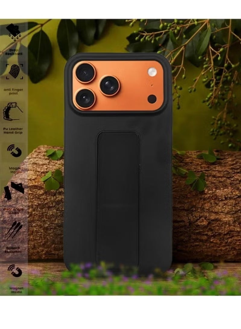 GENNEXT Case Cover for Apple iPhone 17 Pro Max with Magnetic Hand Grip – Slim 3-in-1 Protective Phone Case in Sleek Black – Durable, Shock-Absorbent Cover with Built-in Magnetic Grip for Secure Handling, Adjustable Stand Function & Maximum Drop Protection – Compatible with iPhone 17 Pro Max - Image 5