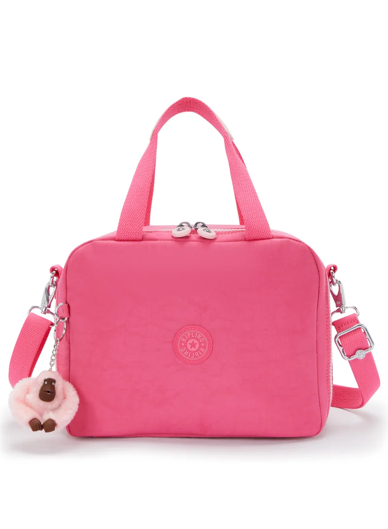 Kipling Miyo Insulated Medium Kids School Lunch Bag with Trolley Sleeve Happy Pink