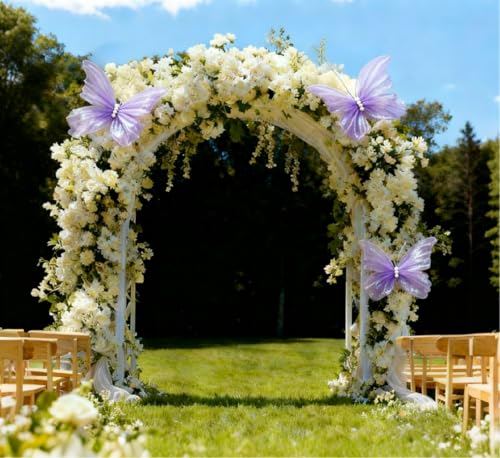 LCREATE LCREATE LCREATE 4 PCS Giant Artificial Butterfly Party Decorations 19.6inch 3D Silk Butterfly Hanging Wall Decorations for Baby Shower Decor Girls Women Birthday Party Wedding Homes Supplies (Purple(4PCS)) - Image 4