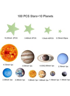 DAX STAR Glow in The Dark Stars and Planets Solar System Wall Decals 110PCS Glowing Ceiling Spaceship Stars Wall Stickers, Best Gift for Kids Bedding Room Nursery Home Decoration  - Image 4