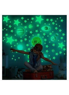 DAX STAR Glow in The Dark Stars and Planets Solar System Wall Decals 110PCS Glowing Ceiling Spaceship Stars Wall Stickers, Best Gift for Kids Bedding Room Nursery Home Decoration  - Image 2