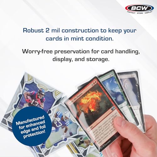 BCW Standard Card Sleeves - Penny Sleeves 2 5/8 x 3 5/8 | 1000 Clear Trading Card Sleeves | Card Protector Sleeves for Baseball, Sports & Trading Cards | 10 Packs of 100 Each - Image 4