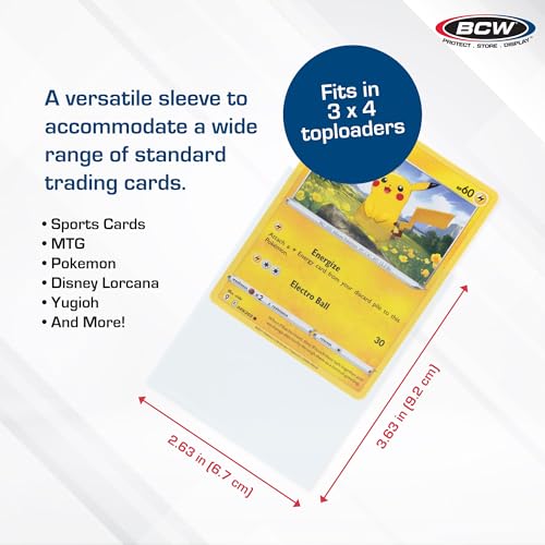 BCW Standard Card Sleeves - Penny Sleeves 2 5/8 x 3 5/8 | 1000 Clear Trading Card Sleeves | Card Protector Sleeves for Baseball, Sports & Trading Cards | 10 Packs of 100 Each - Image 3