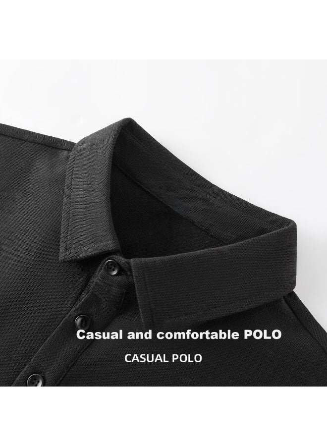 Hipanda Men's Long Sleeve Polo Shirt Spring Trendy Simple Basic Casual Top White M - Image 5