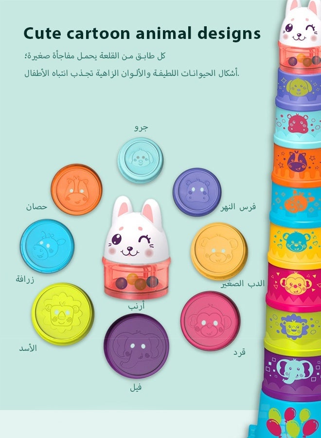 جو توي ألعاب تكديس للأطفال الصغار من عمر 1 إلى 3 سنوات، مصنف أشكال الأكواب المتداخلة للأطفال من عمر 6 إلى 12 إلى 18 شهرًا، مكعبات تعليمية قابلة للتكديس، هدية عيد ميلاد للبنات والأولاد من عمر 9 أشهر - Image 4