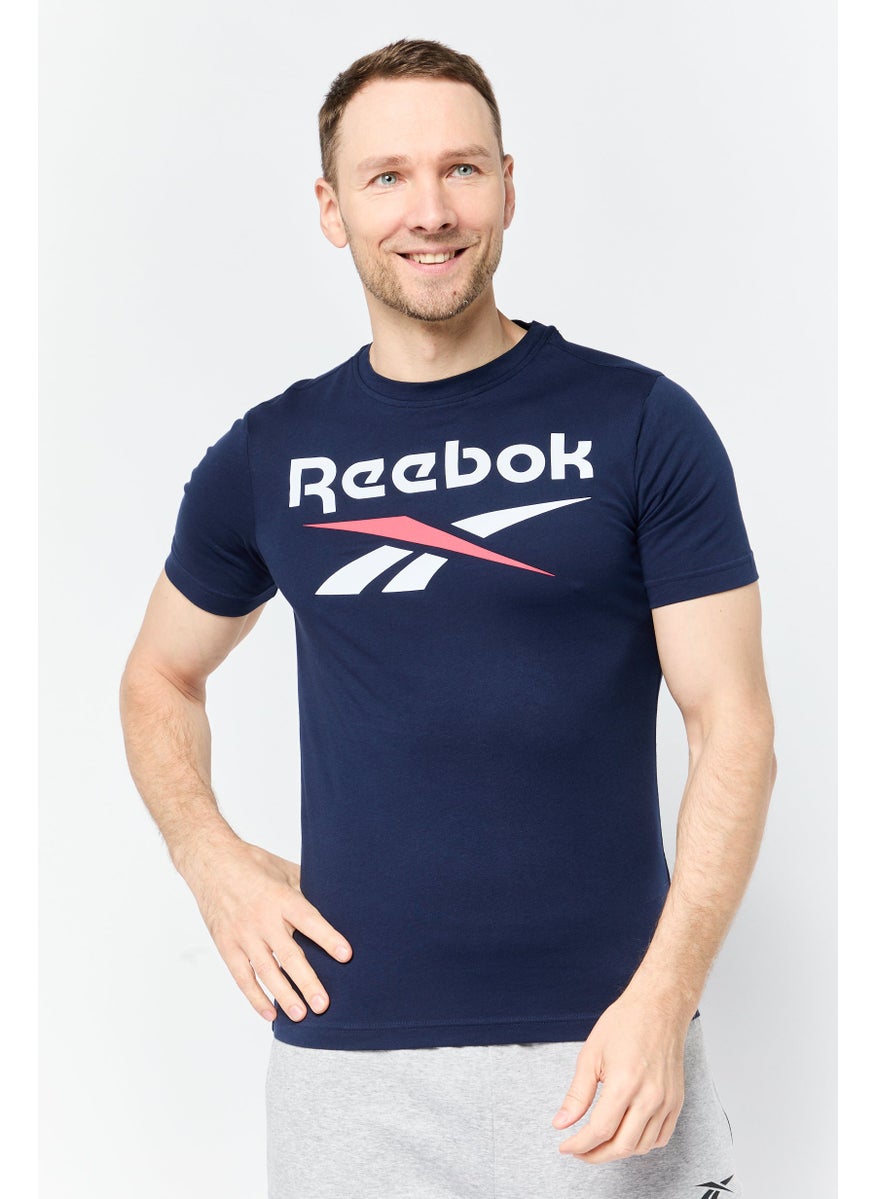 Reebok Men Sportswear Fit Short Sleeve Outdoor T-Shirt, Navy  - Image 1