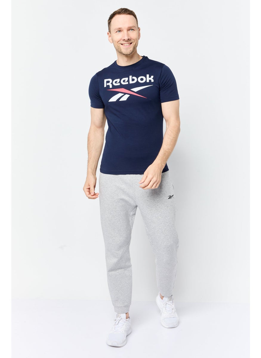 Reebok Men Sportswear Fit Short Sleeve Outdoor T-Shirt, Navy  - Image 4