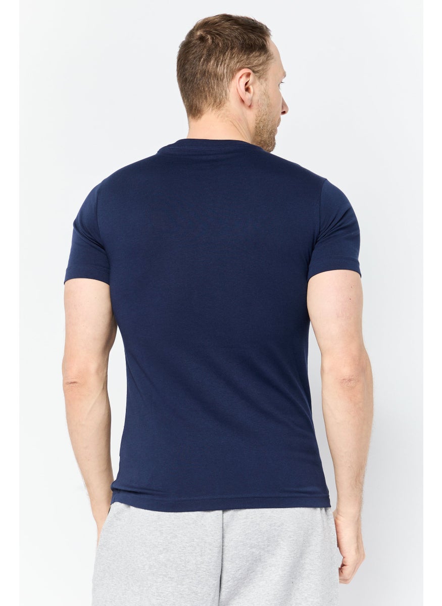 Reebok Men Sportswear Fit Short Sleeve Outdoor T-Shirt, Navy  - Image 3
