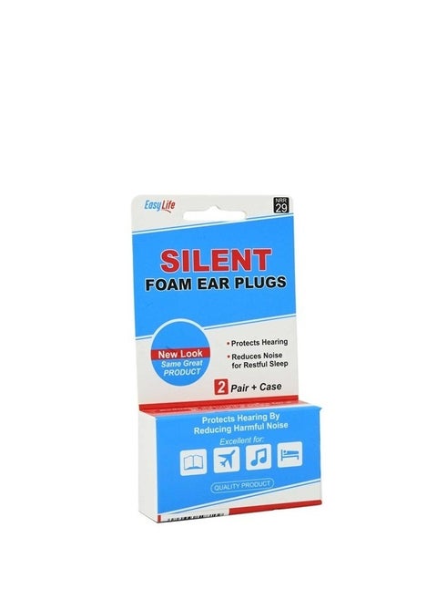Silent Foam Ear Plugs Noise Reduction Suitable for Studying Sleeping Travelling Earplug 2 Pair