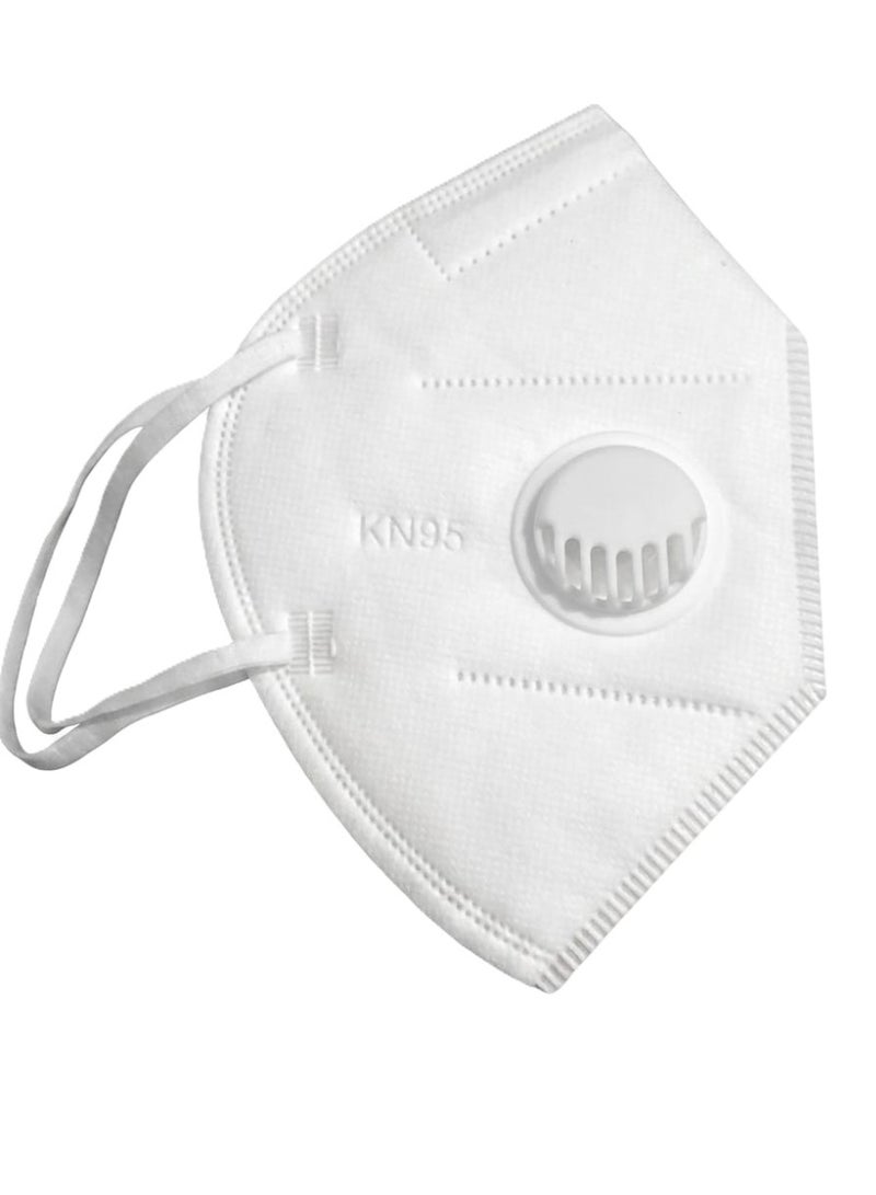 KN95 Protective Face Mask, Dust and Fog Resistant with Nose Clip (25 pieces/box) White color - Image 2