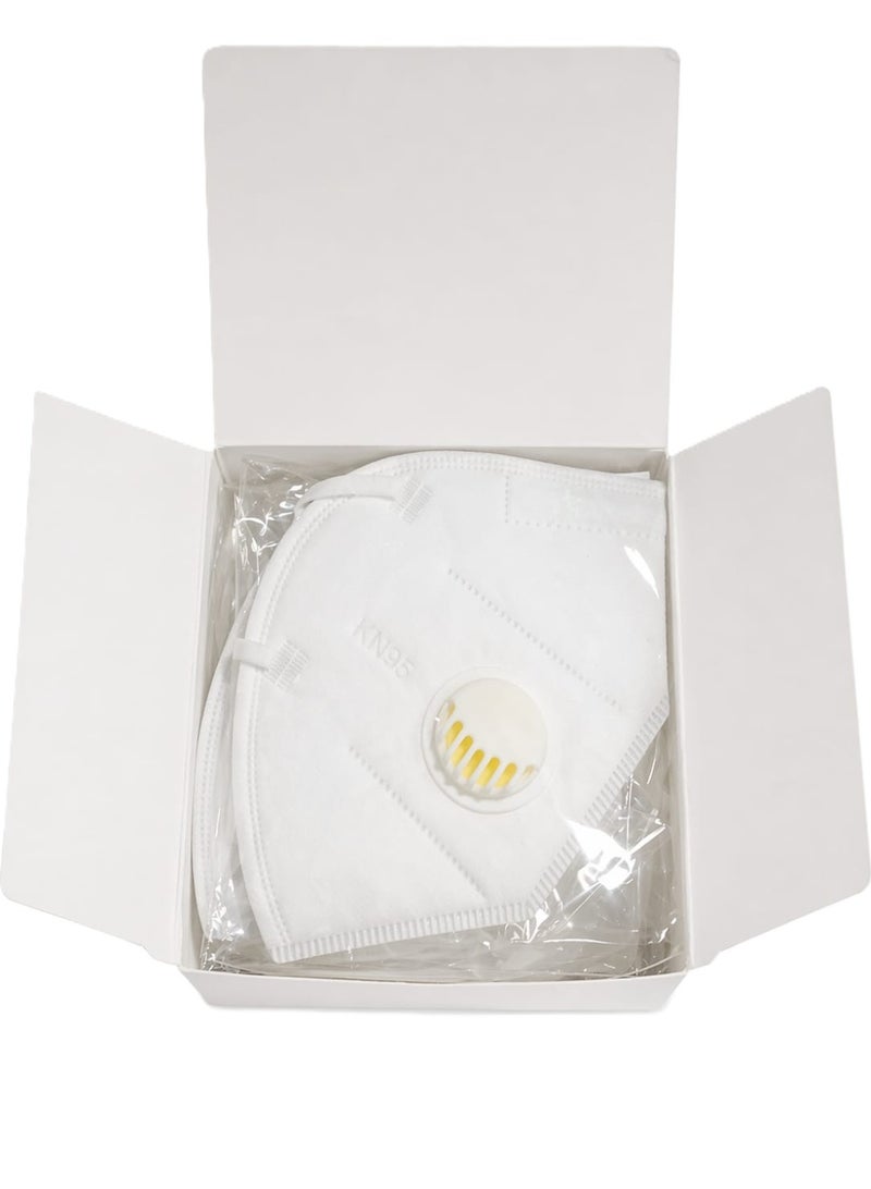 KN95 Protective Face Mask, Dust and Fog Resistant with Nose Clip (25 pieces/box) White color - Image 3