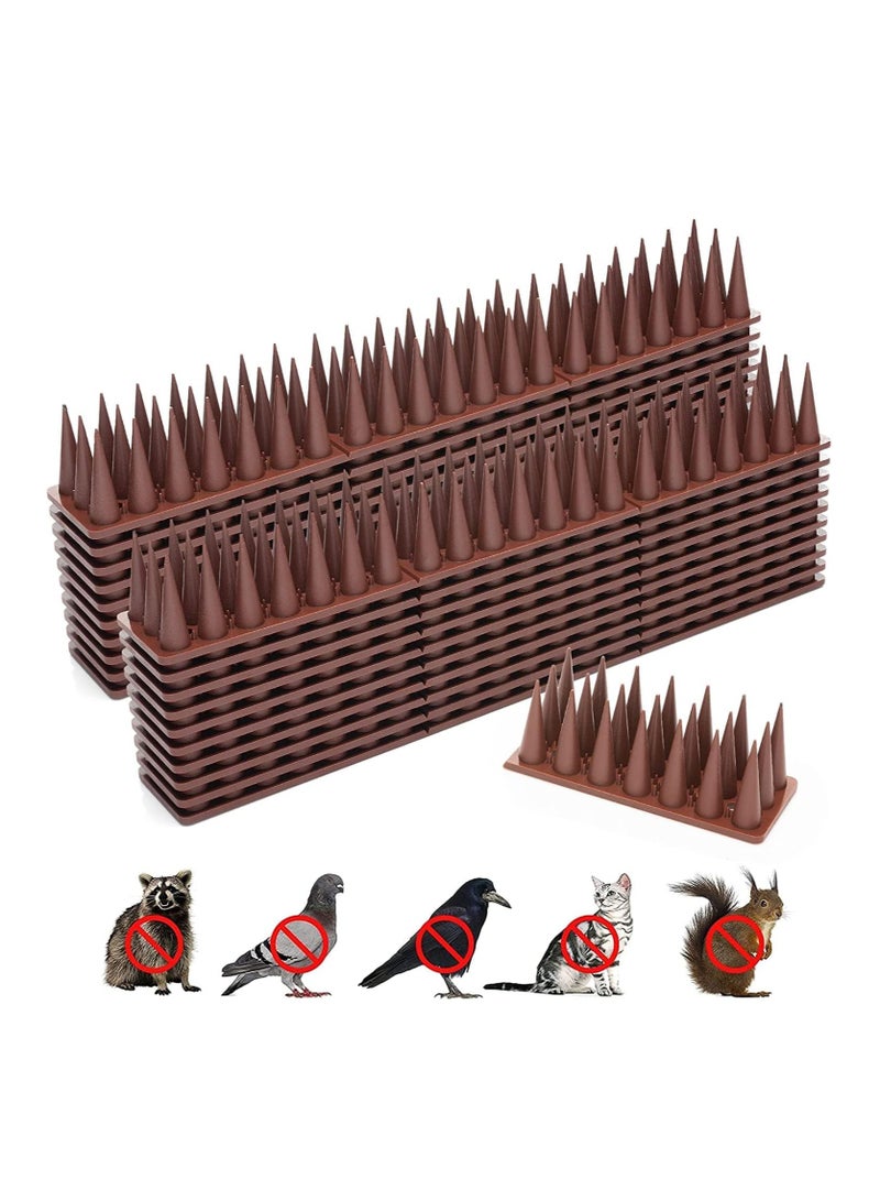Hihonor Bird Spikes, 20 Pack Bird Nails For Birds, Pigeons, Squirrels, Crows, Cats, Bird Defensive Nails For Outdoors, Keep Birds Away, Plastic Fence Nails For Railings And Roofs - Brown - Image 1