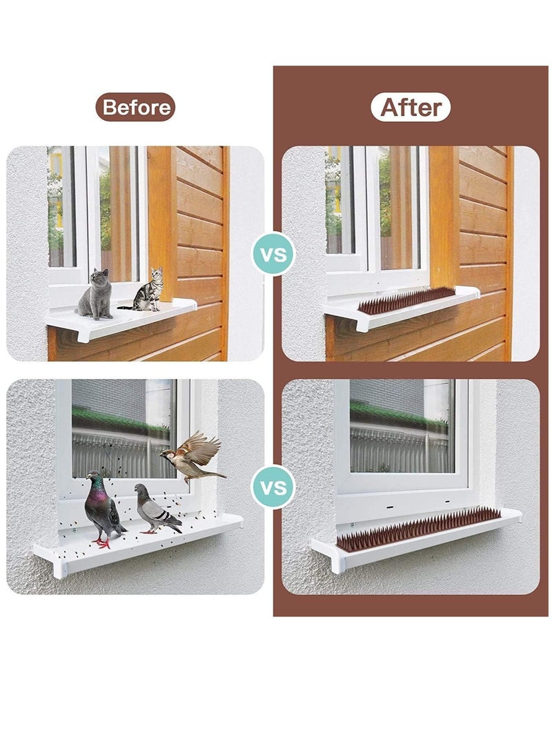 Hihonor Bird Spikes, 20 Pack Bird Nails For Birds, Pigeons, Squirrels, Crows, Cats, Bird Defensive Nails For Outdoors, Keep Birds Away, Plastic Fence Nails For Railings And Roofs - Brown - Image 5