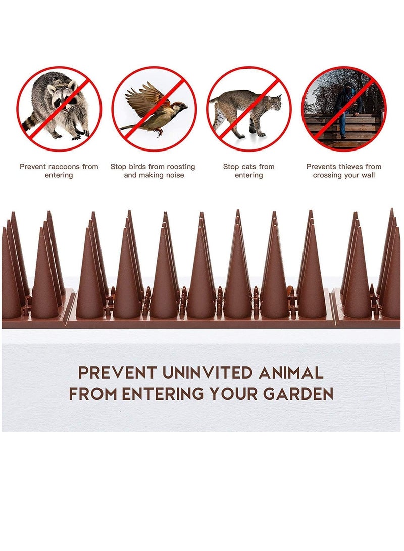 Hihonor Bird Spikes, 20 Pack Bird Nails For Birds, Pigeons, Squirrels, Crows, Cats, Bird Defensive Nails For Outdoors, Keep Birds Away, Plastic Fence Nails For Railings And Roofs - Brown - Image 4