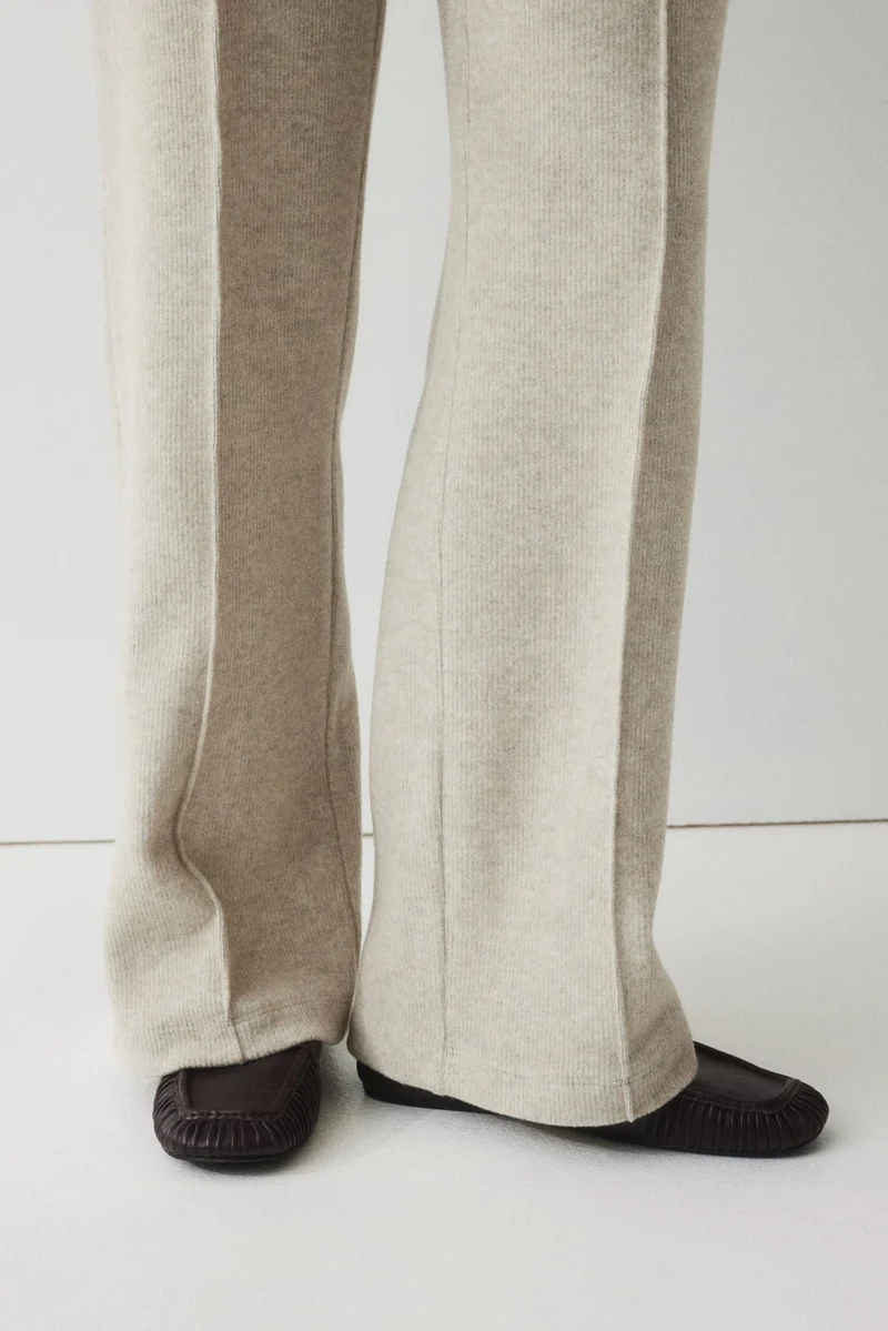 H&M Rib-knit crease-leg trousers