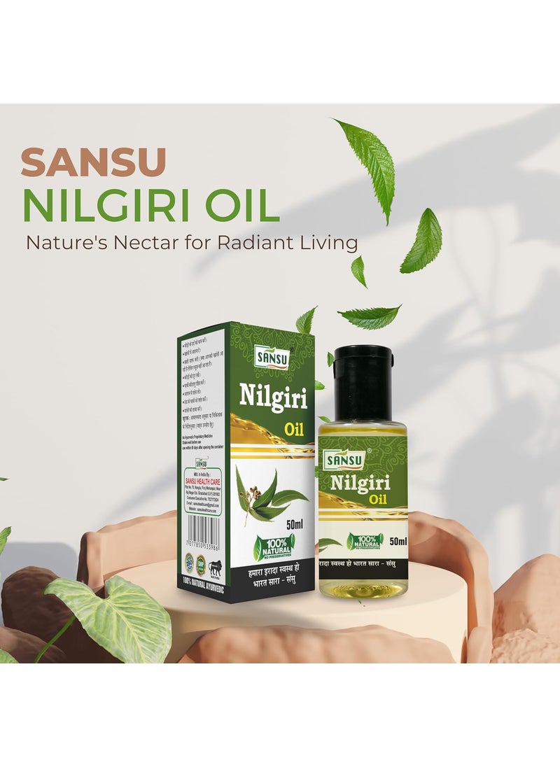 SANSU Sansu Nilgiri Ka tel Natural Ayurvedic 50ml With Jonk ka Tel Natural 50ml Combo Pack  - Image 3