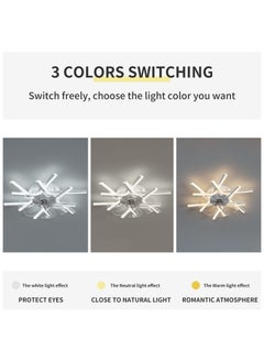 Ganeed Ganeed Dimmable LED Ceiling Fans with Light 6-Speed Ceiling Fan Lights Modern Ceiling Lighting for Living Room/Bedroom/Dining Room/Kitchen (62cm Diameter)  - Image 4