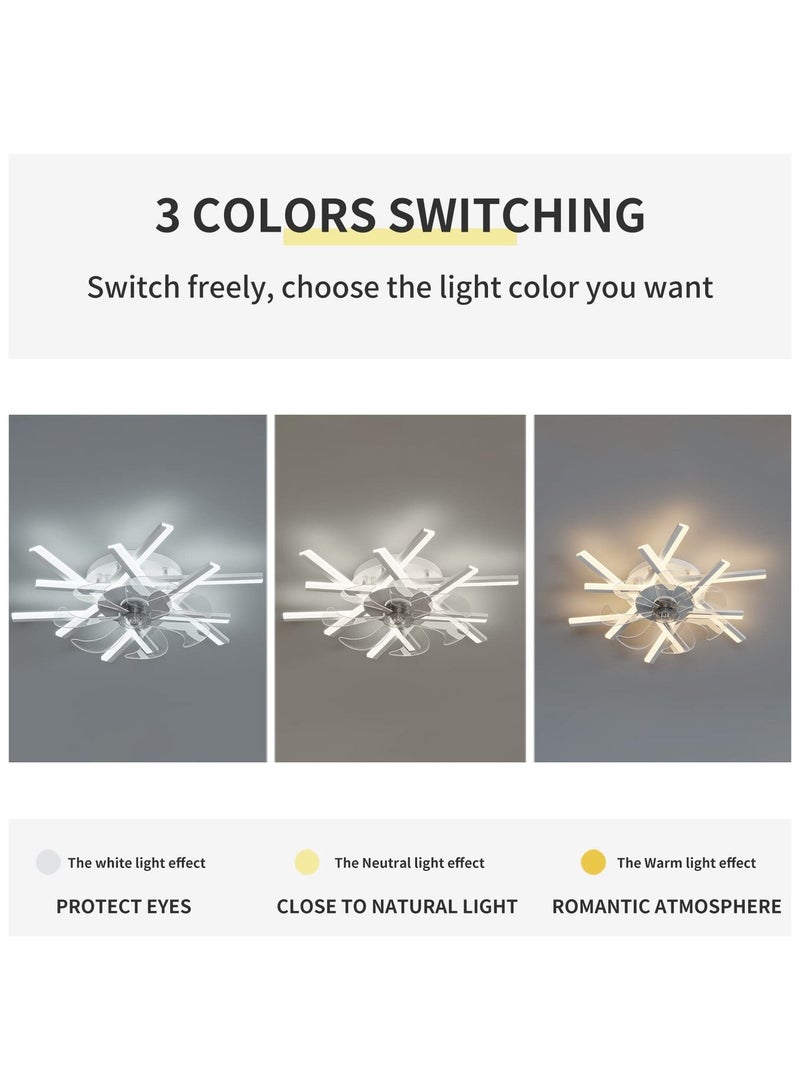 Ganeed Dimmable LED Ceiling Fan with Light – 6-Speed, Modern Design – Suitable for Living Room, Bedroom, Dining Room & Kitchen – 62cm Diameter - Image 4