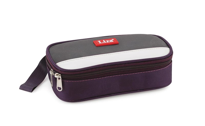 Nabhya Stainless Steel & Plastic Insulated Lunch Box with 2 Leak-Proof Containers 300ml Each, with Spoon & Jacket 2 Containers Lunch Box (Purple) - Image 5