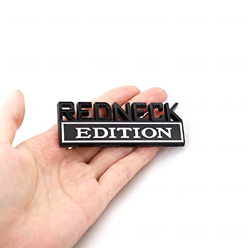 CARRUN 2 Pcs Redneck Edition Emblem Car Side Rear Front Hood Trunk Door Badge 3D Decal Sticker Fit for Car Truck SUV (Redneck, Black White) - Image 2