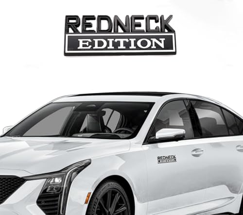 CARRUN 2 Pcs Redneck Edition Emblem Car Side Rear Front Hood Trunk Door Badge 3D Decal Sticker Fit for Car Truck SUV (Redneck, Black White) - Image 5
