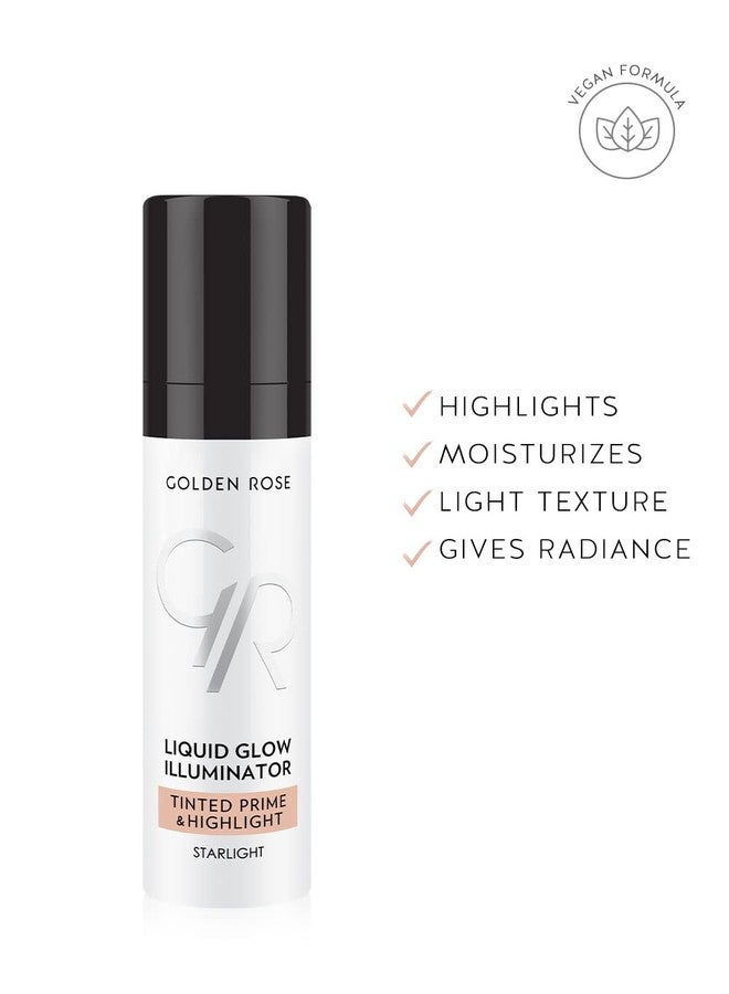 GOLDEN ROSE Liquid Glow Illuminator Tinted Prime & Highlight STARLIGHT 30ml - Image 4