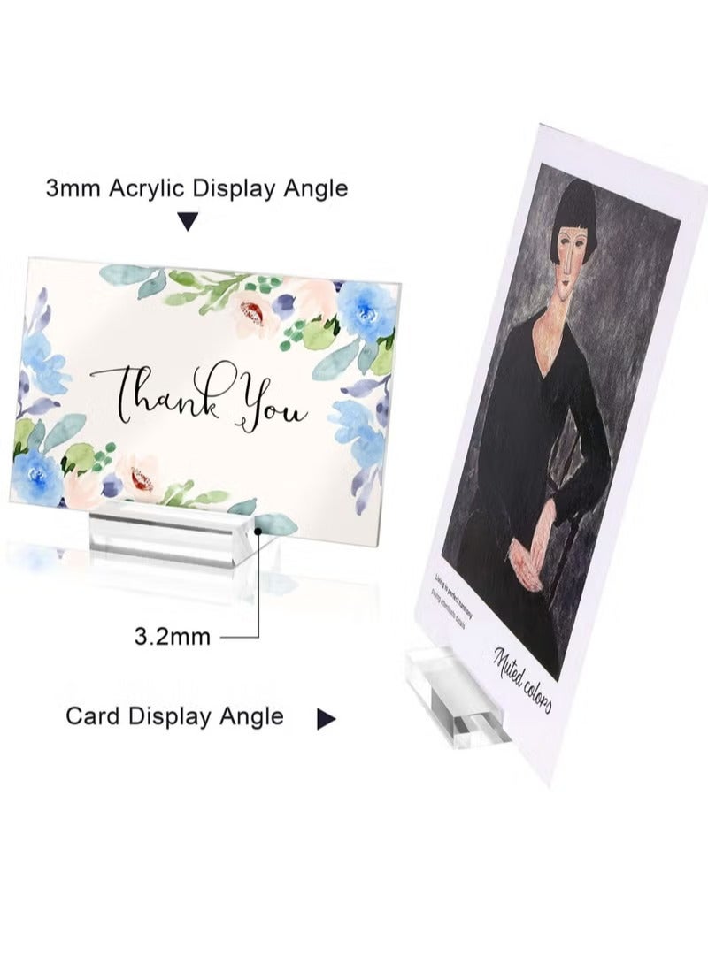 Generic 10 Pieces Acrylic Stand Transparent Place Card Holder 50*30*10 MM Table Number Display Stand with Card Slot Sign Stand Business Card Display Stand  for Dining Table Wedding Office Meetin  - Image 4