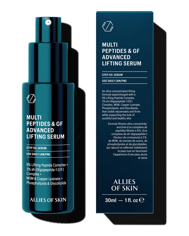 Allies of Skin Multi Peptides  Growth Factor Collagen Boosting Face Serum  Skin Tightening AntiAging Complex with 9 Peptides Firms Sagging Skin  Visibly Reduces Wrinkles 1 oz