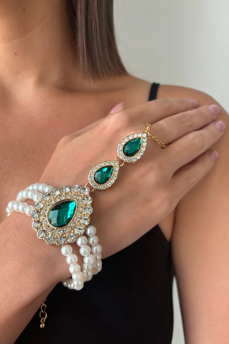 هزمير جولري سوار إمبراطورة ملكي بلمسة لؤلؤ وزمرّد