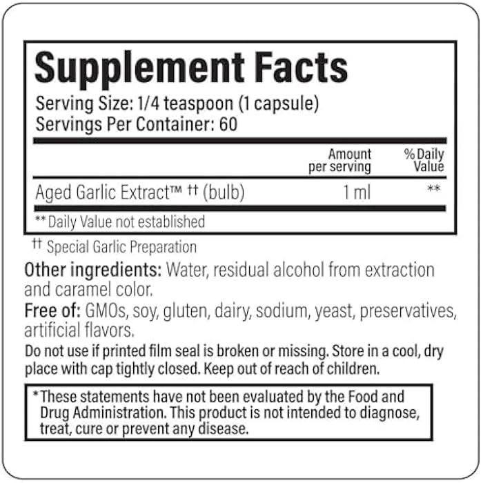 Kyolic Aged Garlic Extract Cardiovascular Health*, Liquid 2 Ounces (60 ml) - Image 4