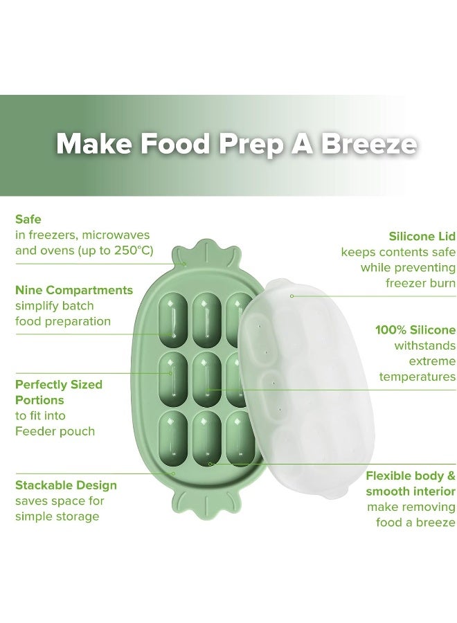Haakaa Baby Popsicle Mold - Baby Food Maker & Breastmilk Teething Freezer Tray - BPA Free Silicone-Green - Image 4