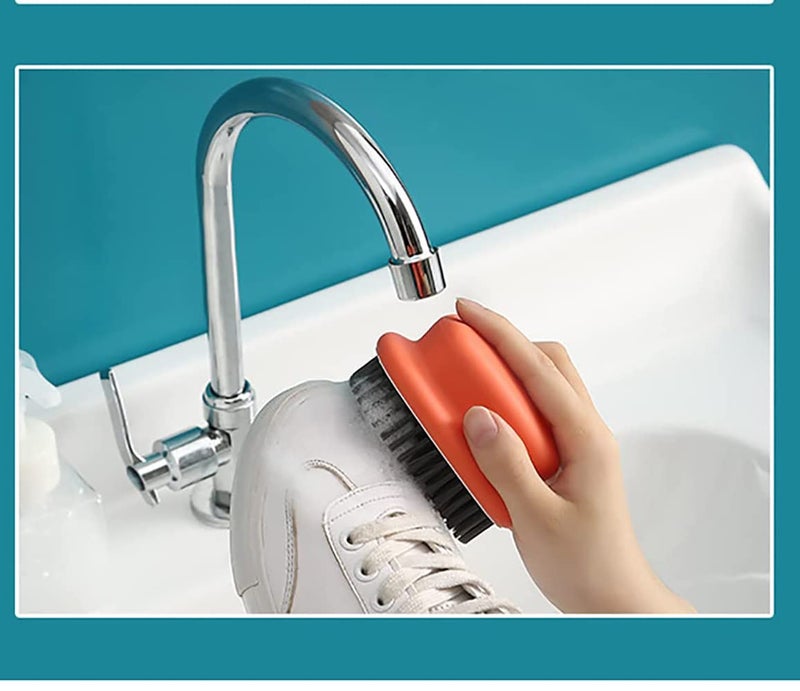 P-Plus International P-Plus International Scrub Brush, Quality Soft Laundry Clothes Shoes Scrubbing Brush, Easy to Grip Household Cleaning Brushes (Pack of 1, Orange) - Image 3