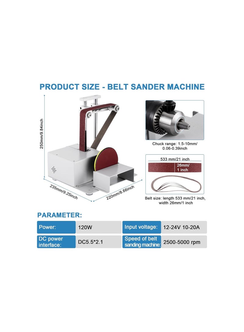 silvercnc 4-in-1 Table Saw Belt Disc Sander with 1x21 inch Sanding Belt and 4 Sanding Disc, 4 Woodworking Table Saw Blade, Chuck and Flexible Shaft for DIY Crafts Cutting, Grinding Drilling and Polishing  - Image 3