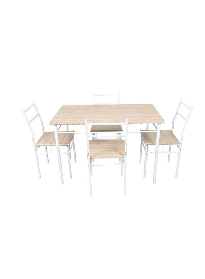 DANUBE HOME Viola 1 + 4 Dining Set - Light Oak | Stylish 4-Seater Dining Room Furniture | Engineered Wood Table & Metal Chairs | Ideal for Modern Homes | Table & Chairs Included - Image 2